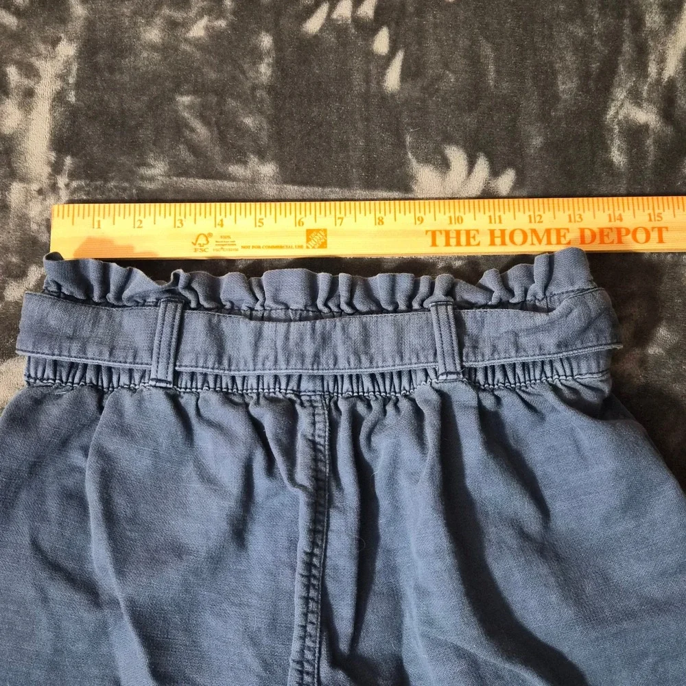 LC Lauren Conrad Paperbag Waist Pants Blue High Rise Tie Belt S WL31X056RS3